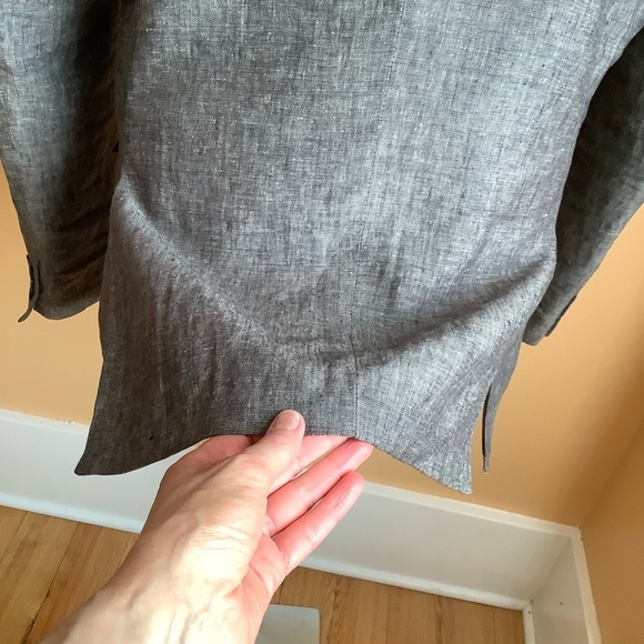 H&M Neutral Gray Linen Blazer Size 44R - Picture 7 of 14
